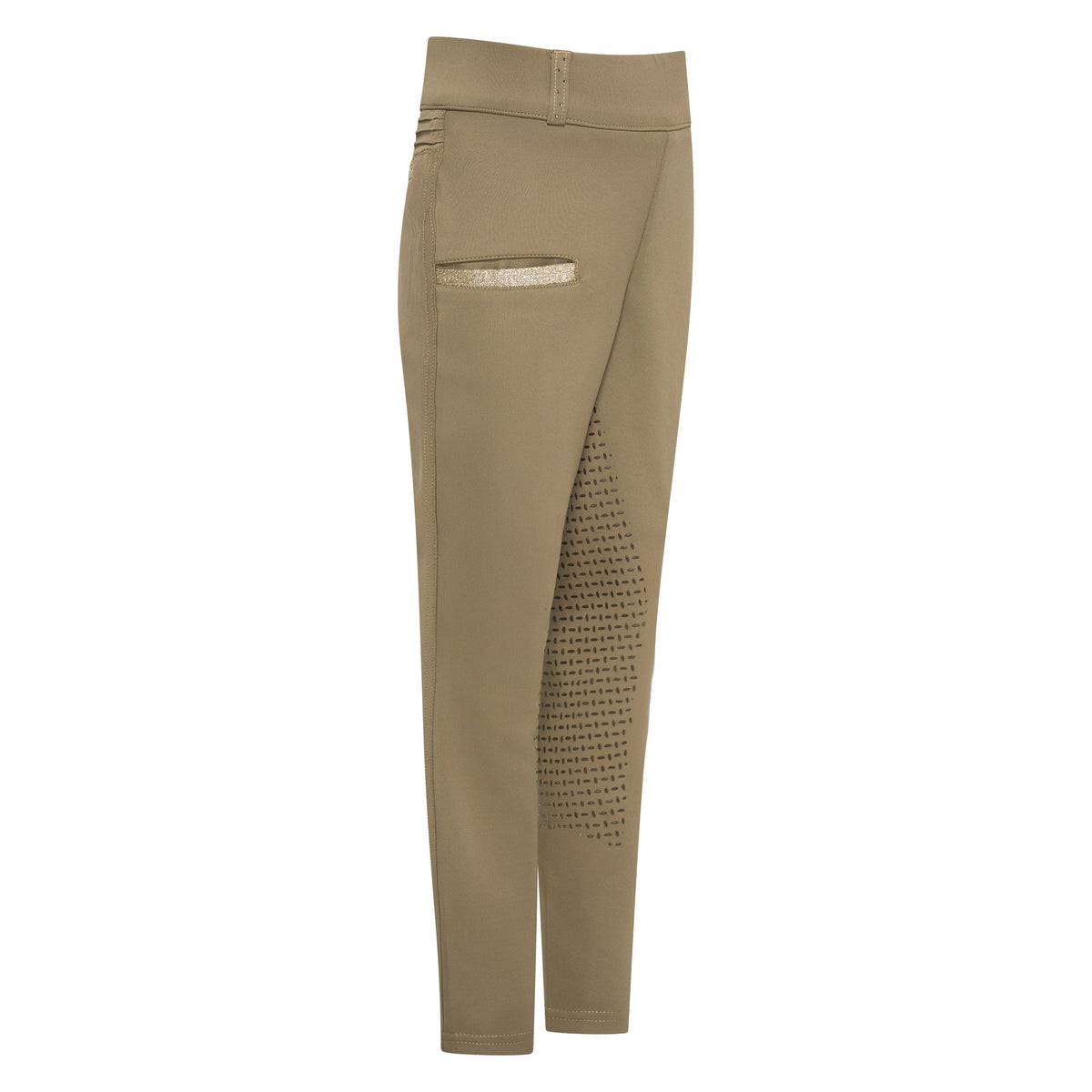 Imperial Riding Ridtights Junior, IRHComfi Sparks summer FullGrip, Ljus Oliv