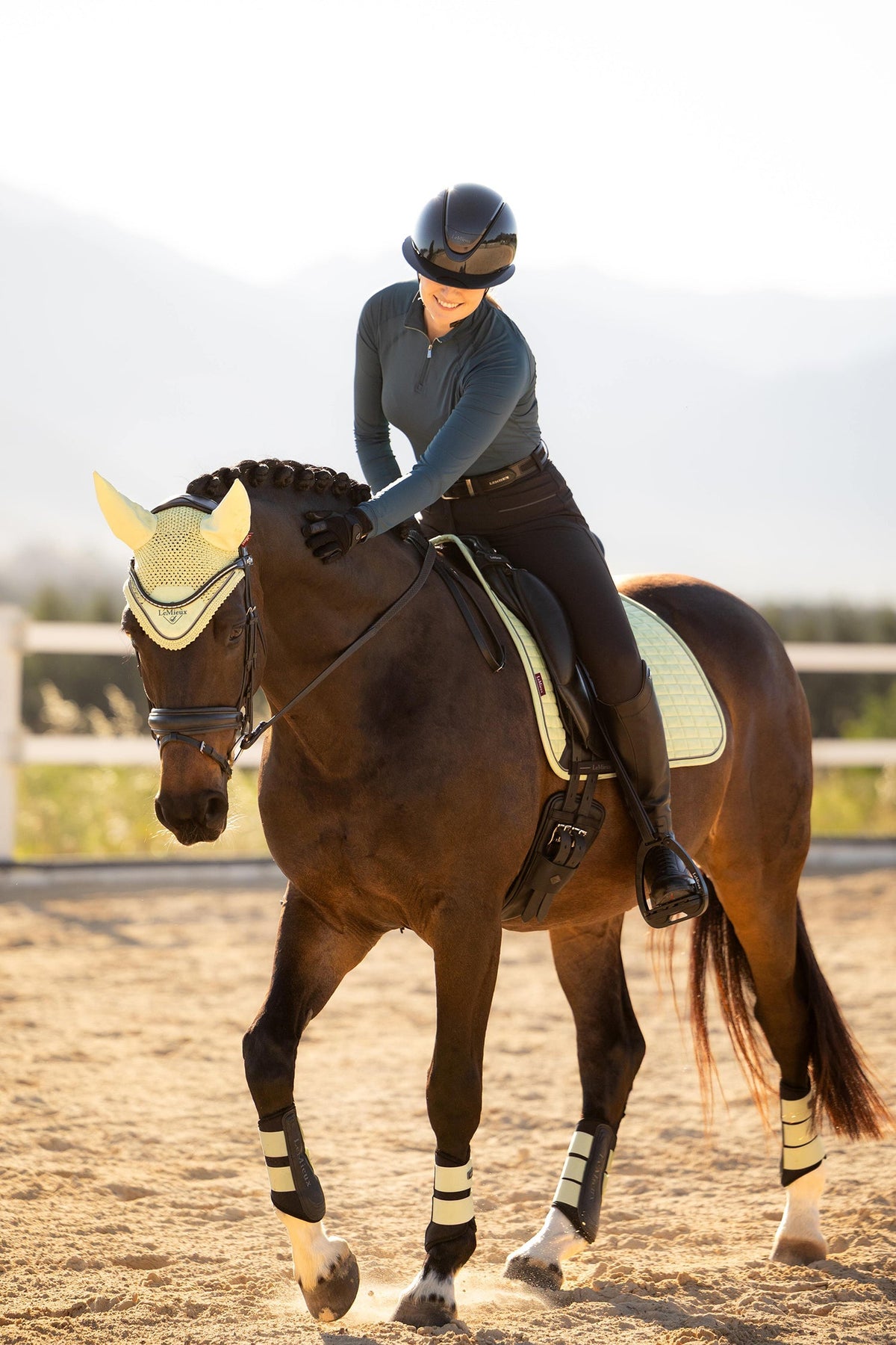 SS26 Suede Dressage Square Macaron