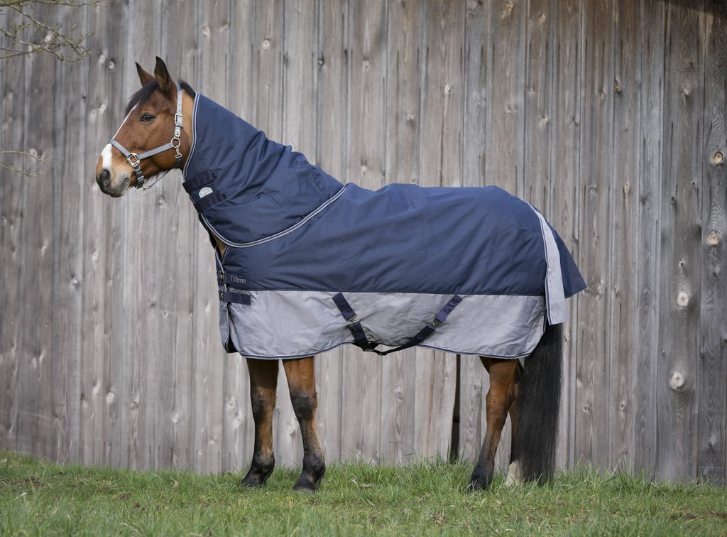 EQUITHÈME Tyrex 600 D Turnout Täcke Navy/Grå 300 g