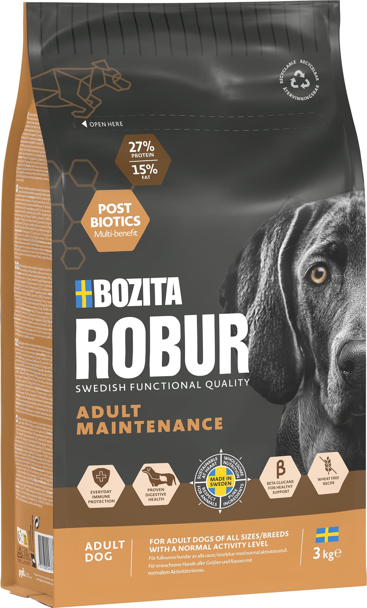 Bozita Robur Adult Maintenance Torrfoder för hund 3kg