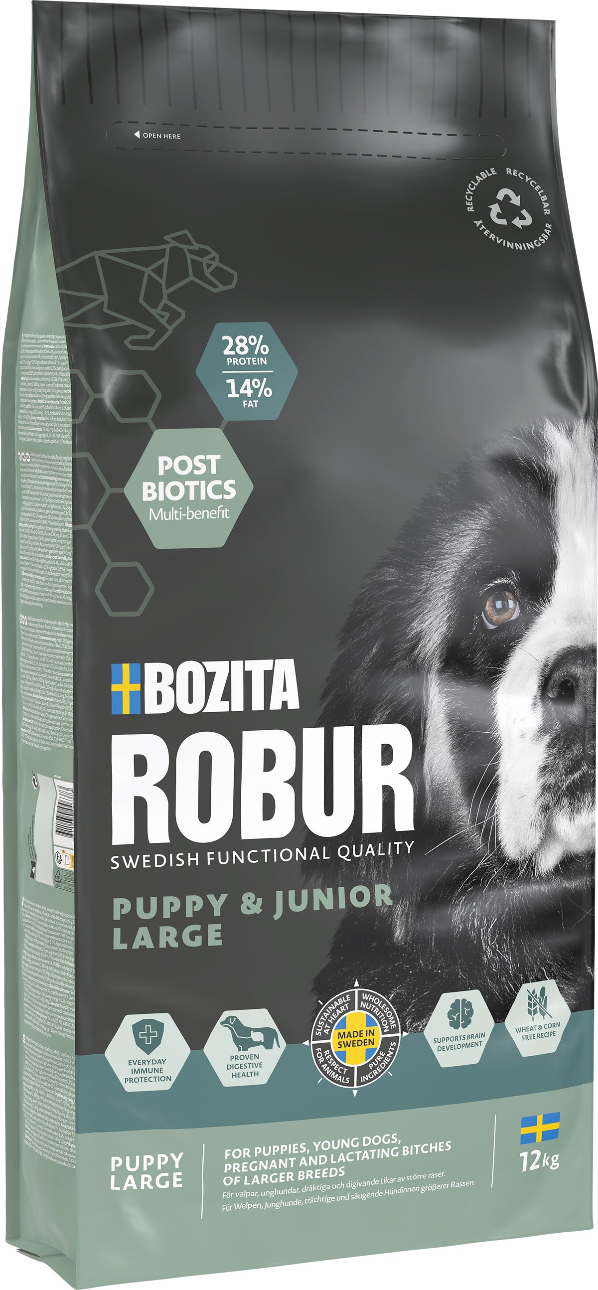 Bozita Robur Puppy & Junior L Torrfoder för hund 12kg