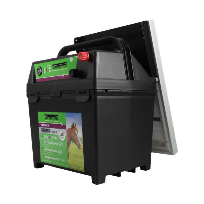 BEAUMONT 3-in-1 -RB880 Elstängselaggregat + 10 W Solpanel