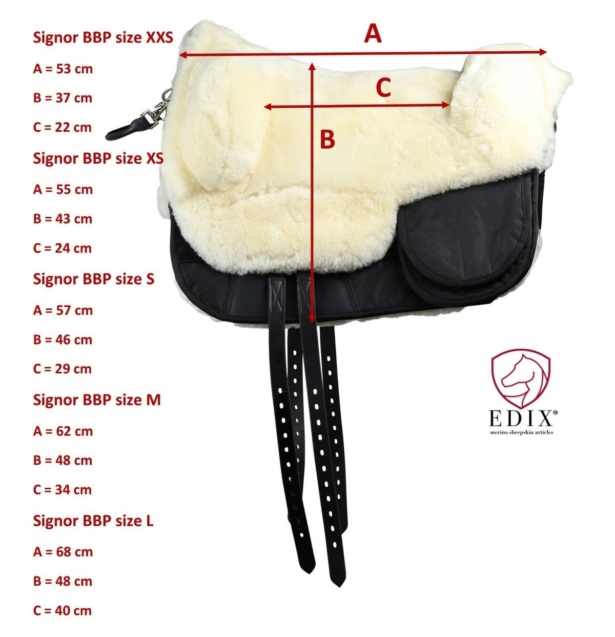 EDIX Signor Velvet Merino Barebackpad