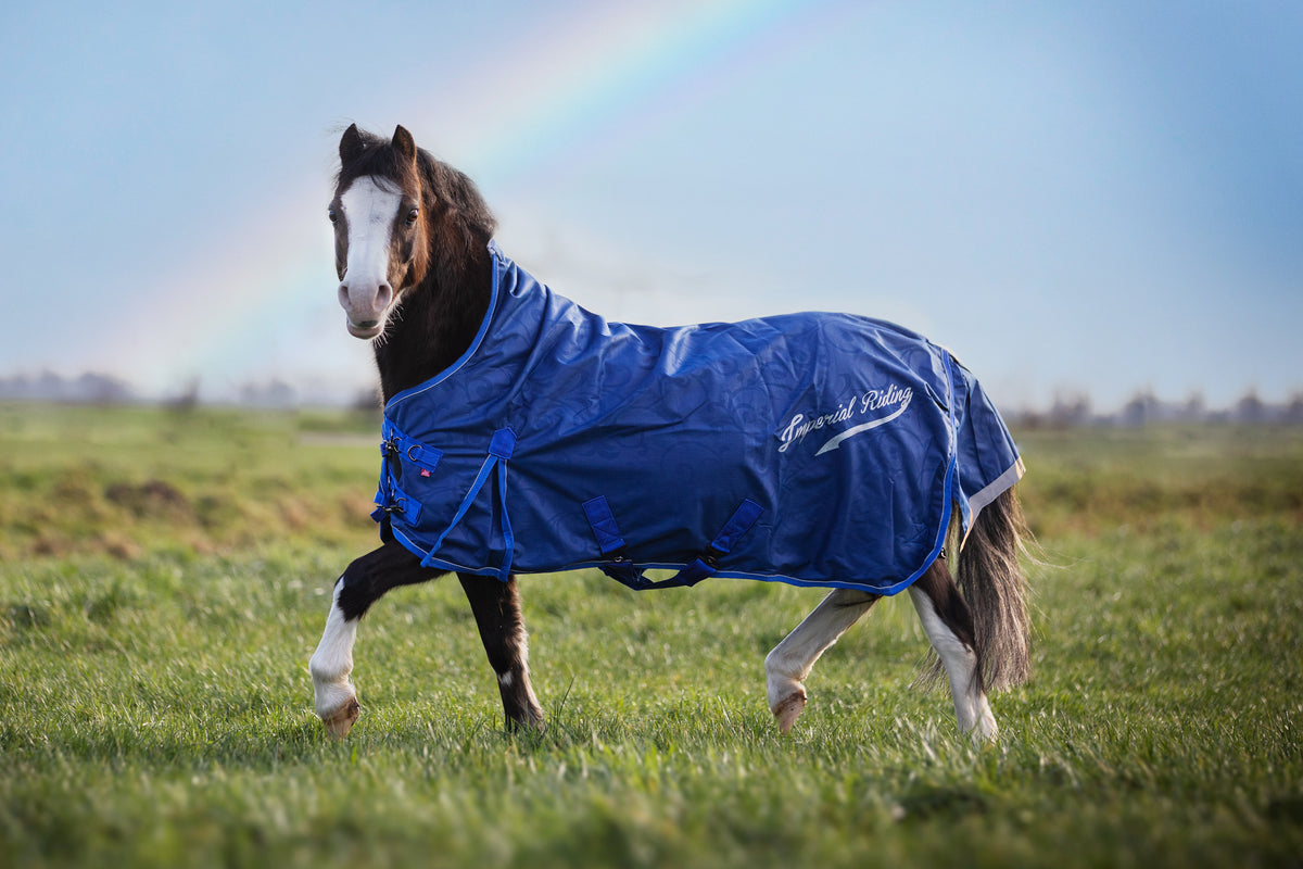 Imperial Riding Utetäcke IRH Super-dry 100gr, Halvhals Navy st 85cm-175cm