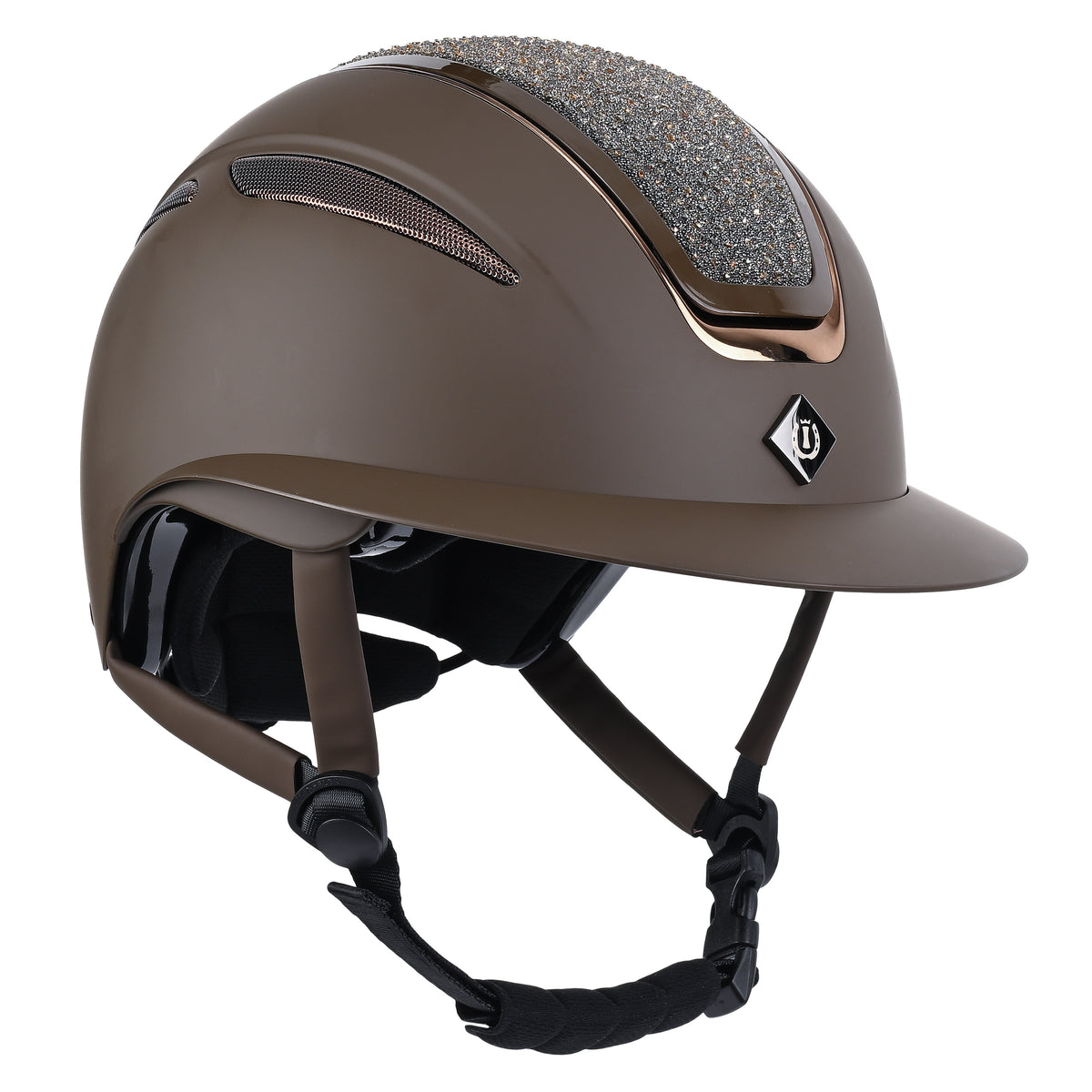 Imperial Riding Ridhjälm IRHOlania Deluxe , Stor skärm, Brun/Glitter