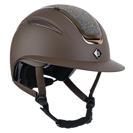 Imperial Riding Ridhjälm IRHOlania Deluxe , Stor skärm, Brun/Glitter