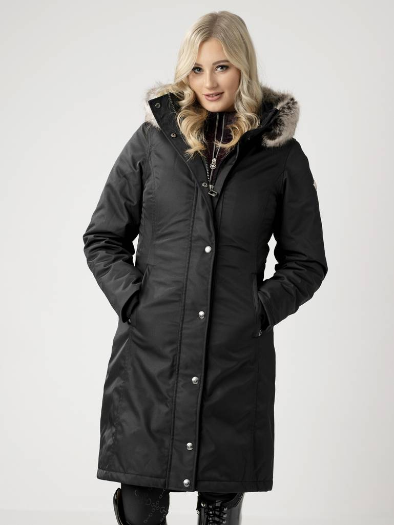 Waterproof Long Riding Coat Black