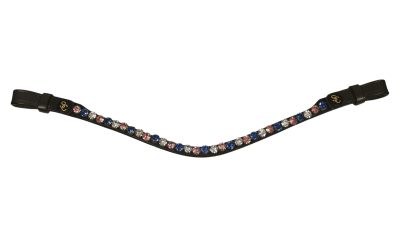 Browband with White/Blue/Pink crystals