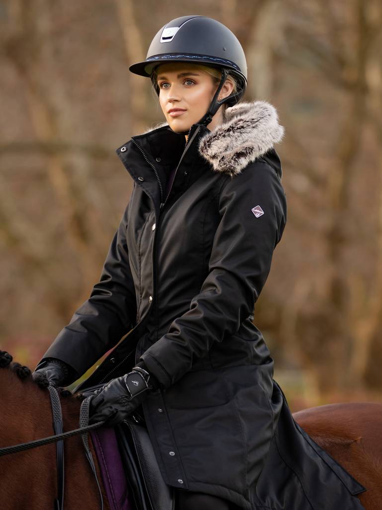 Waterproof Long Riding Coat Black