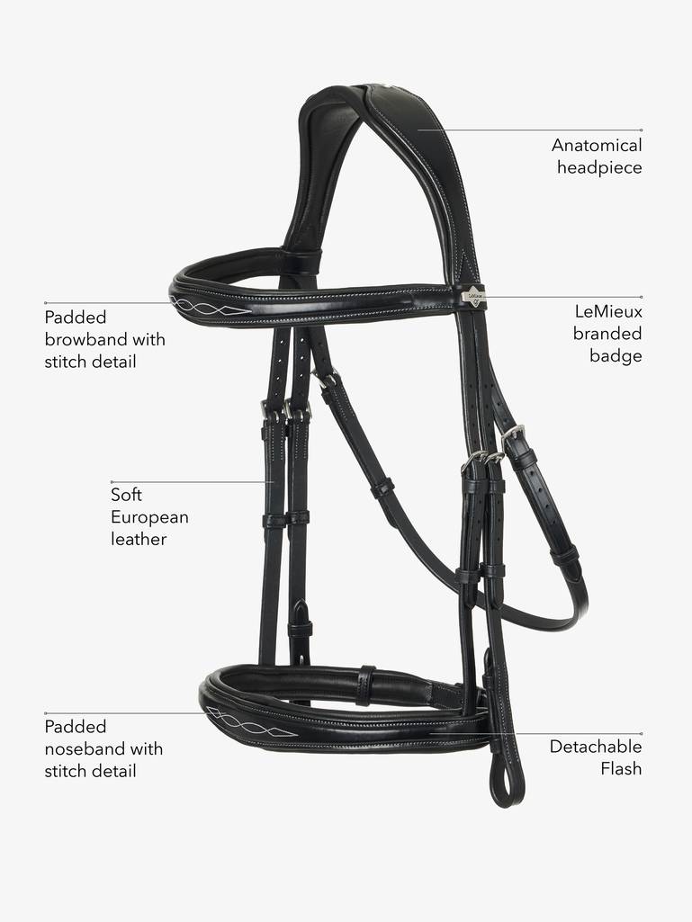 LM Kudos Competition Flash Bridle, Havana